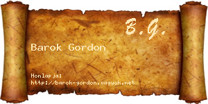 Barok Gordon névjegykártya