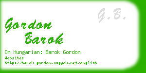 gordon barok business card